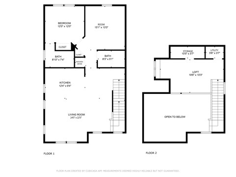 A black and white image of a floor plan for a two story house.